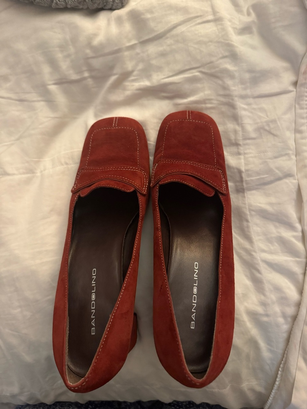 Bandolino women’s  Suede Loafers in Brick Red
